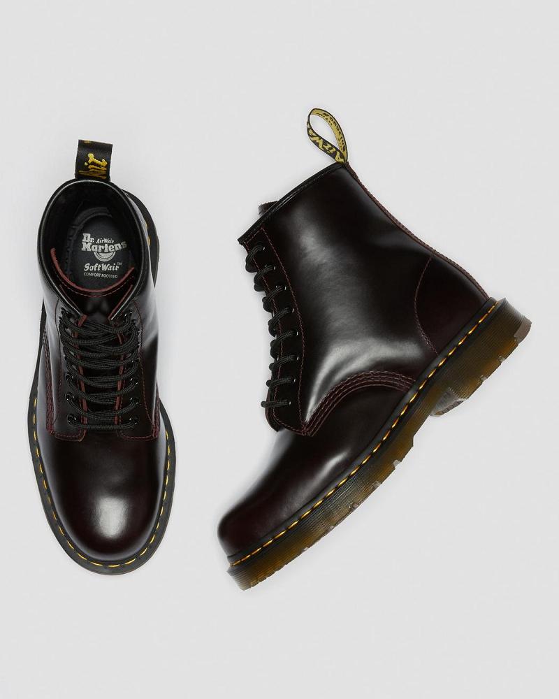 Burgundy Men's Dr Martens 1460 Slip Resistant Atlas Leather Lace Up Boots | CA 530EBC